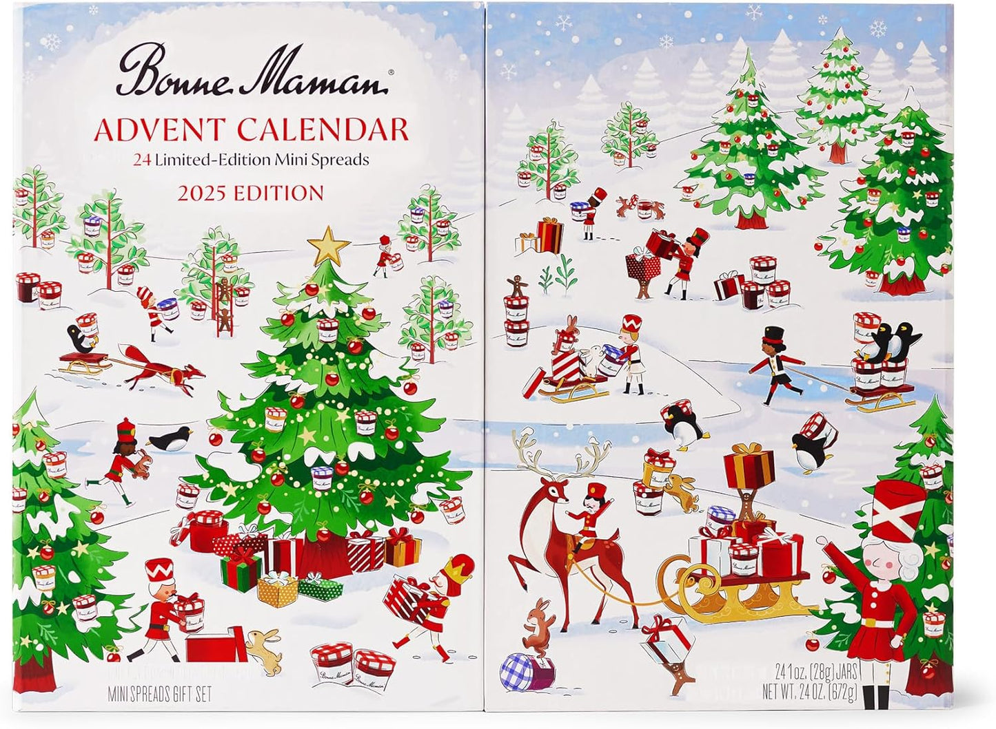 Bonne Maman 2025 Limited Run Edition Advent Calendar, 24 Mini Spreads