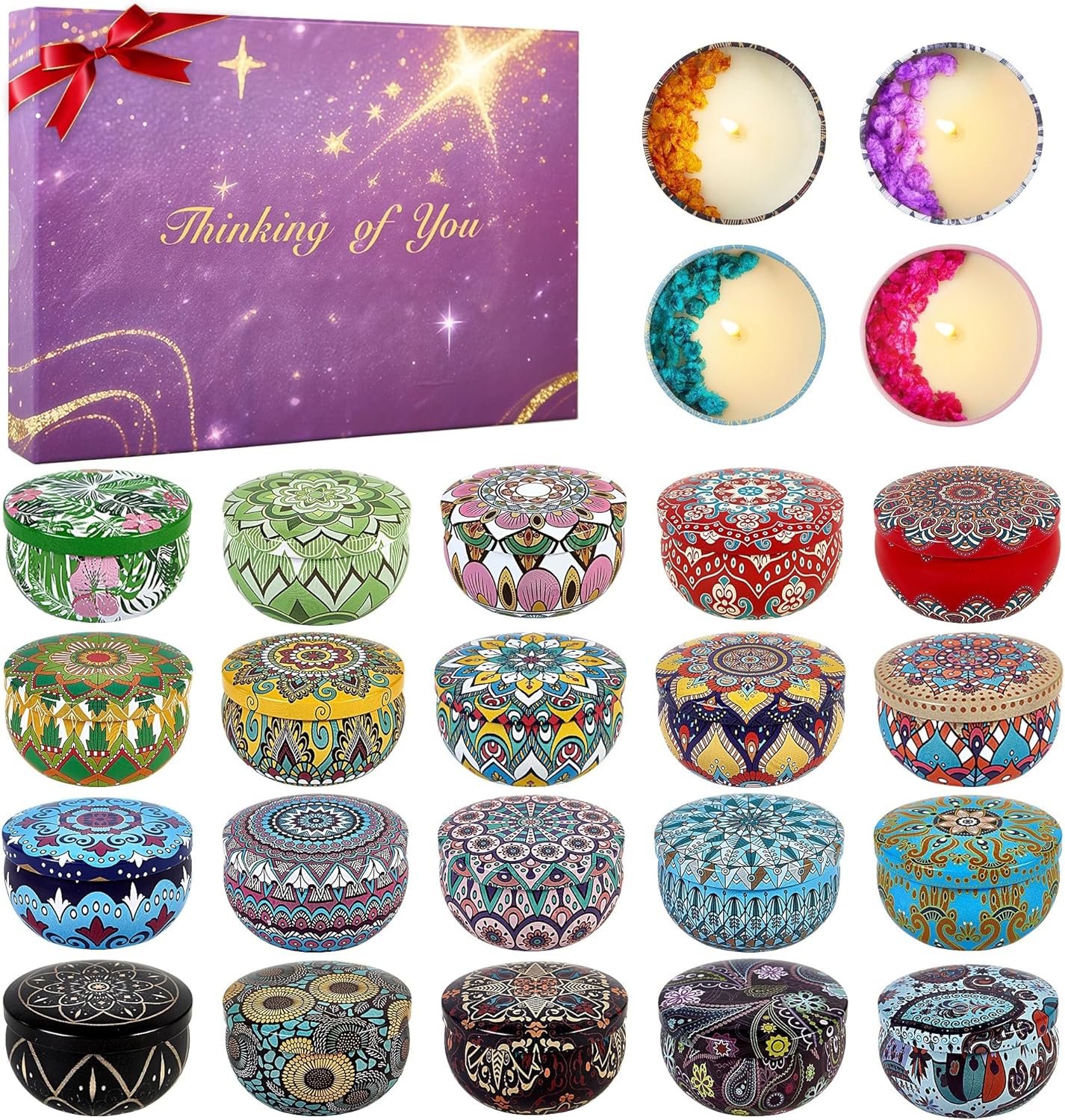 Advent Calendar 2025 - 24 Days Scented Candles Gift Set Christmas Advent Calendars Aromatherapy Candle