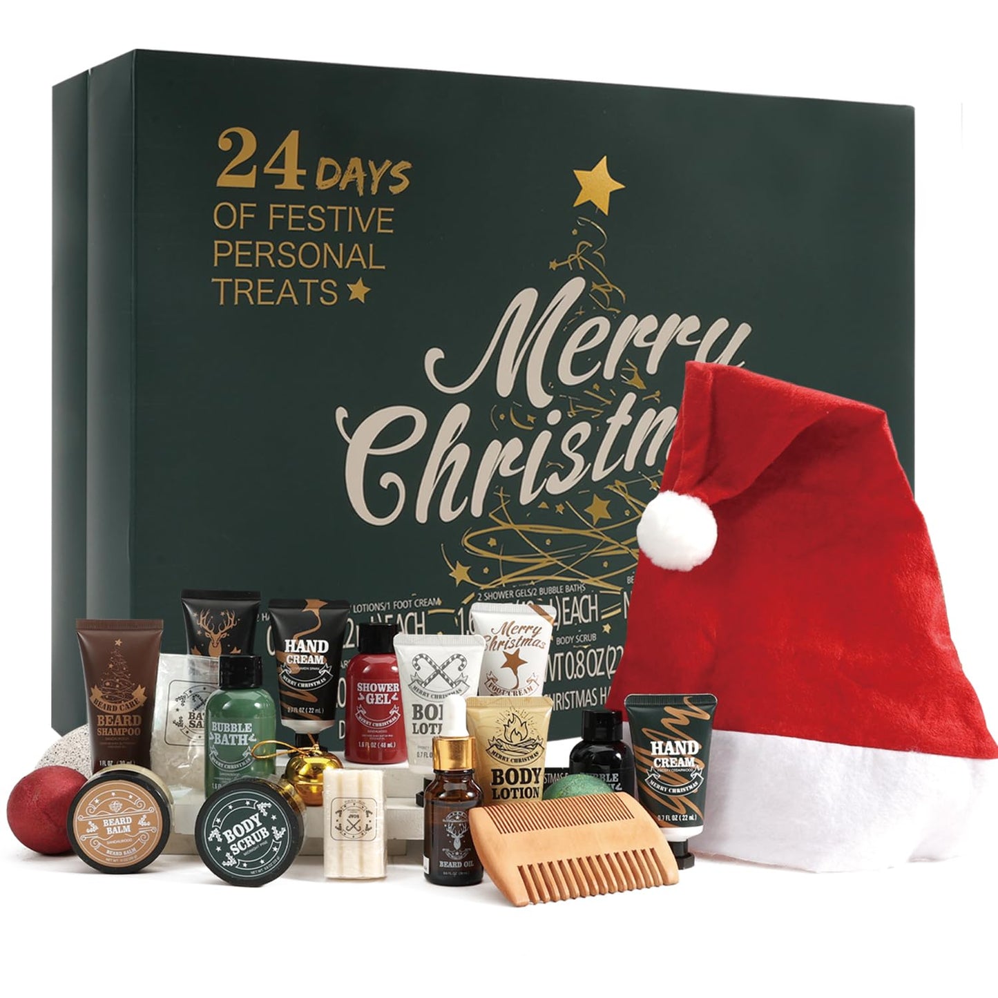 Rinse&Robust Mens 24PCS Shaving and Beard Grooming Care  2025 Advent Calendar