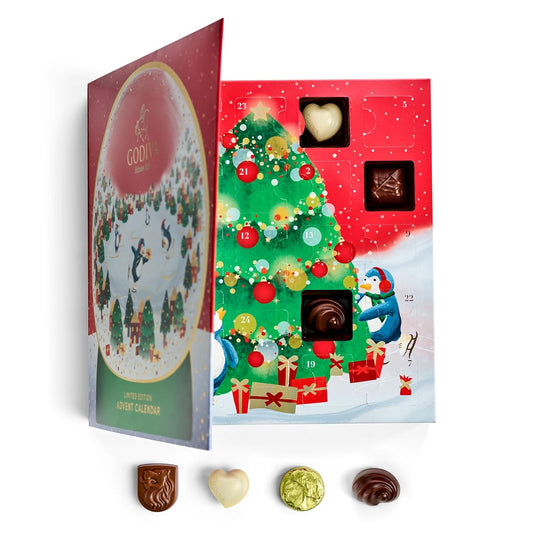 Godiva 2025 Advent Calendar, Limited Edition Deluxe Snowglobe Chocolate Assortment
