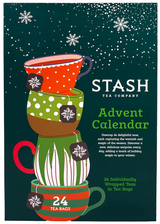 STASH Tea Advent Calendar 2025 – 24 Days Holiday Tea Sampler & Variety Pack – Black, Green and Herbal Teas