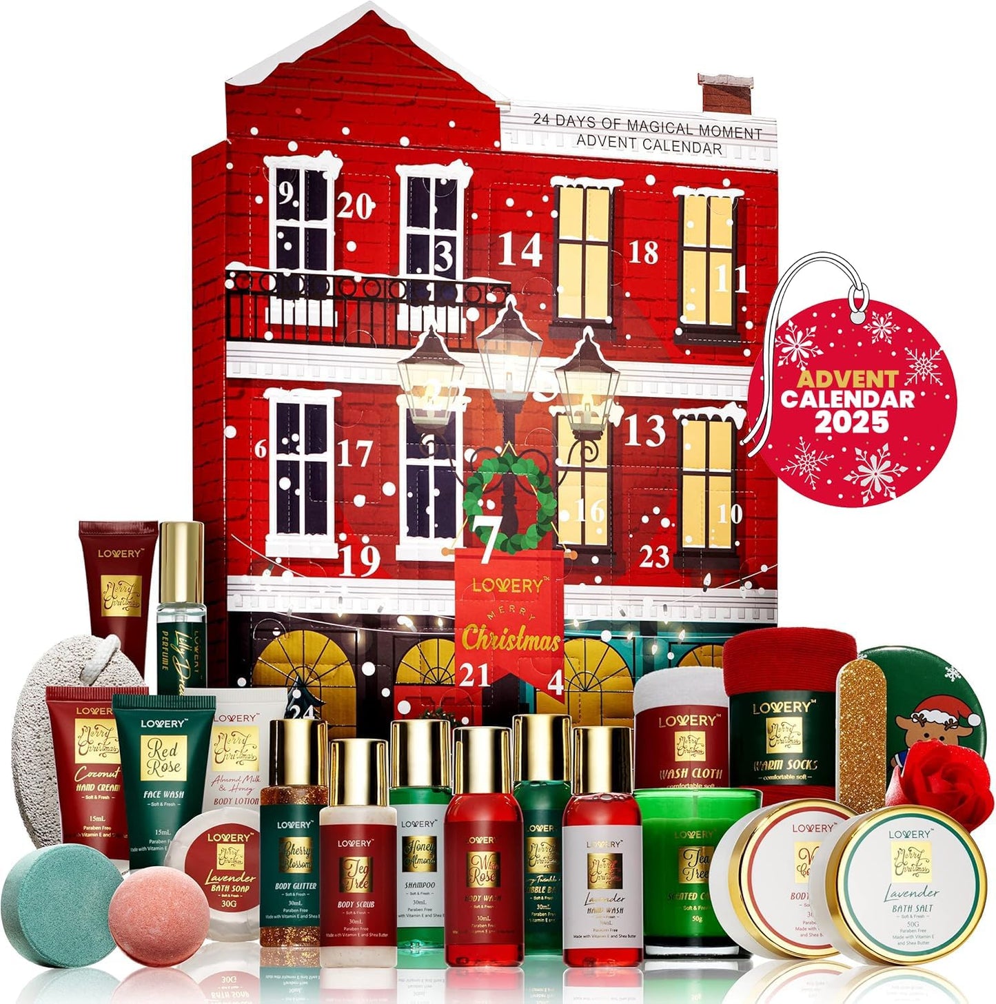 Advent Calendar for Adults - Advent Beauty Calendar 2025 Spa Christmas Advent Calendars for Teen Girls – Limited Edition Bath & Body Gift Set – Makeup & Skincare Countdown Calendar