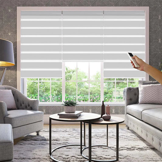 Joydeco Custom Plug-in Motorized Modern Light Filtering Dual Shade
